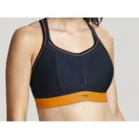 Brassière de sport sans armatures noire et orange