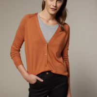 Cardigan femme détails jour échelle roux CYRILLUS