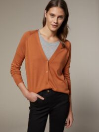 Cardigan femme détails jour échelle roux CYRILLUS