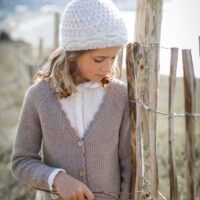 Cardigan festonné laine et mohair Fille moka CYRILLUS