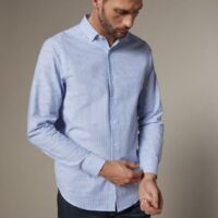 Chemise Regular Fit rayée homme bleu / blanc CYRILLUS