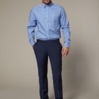 Chemise à carreaux Classic Fit homme Non Iron vichy bleu CYRILLUS