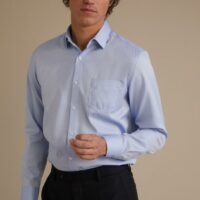 Chemise chevron Regular Fit homme Non Iron bleu ciel CYRILLUS