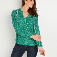 Chemise fluide verte femme Grain de Malice