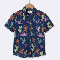 Chemise palmiers Garçon marine imprimé CYRILLUS