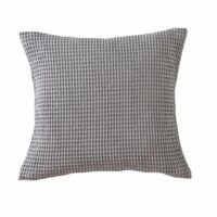 Coussin uni piqué de coton nid d'abeille Électre Blanc des Vosges - Gris