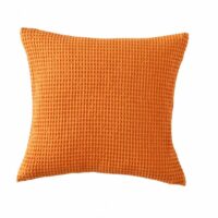 Coussin uni piqué de coton nid d'abeille Électre Blanc des Vosges - Orange