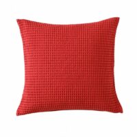 Coussin uni piqué de coton nid d'abeille Électre Blanc des Vosges - Rouge