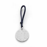 Médaille et lien façon porte clés avec beaucoup de prénoms Beige Argent massif Gris Atelier de Famille Atelier de Famille