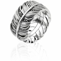 bague Plume pavé Argent sterling 925