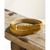 Ceinture cuir femme triple passant Jaune Cyrillus Cyrillus