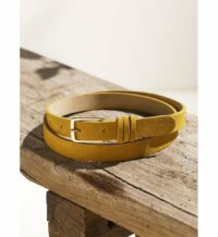 Ceinture cuir femme triple passant Jaune Cyrillus Cyrillus