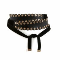 Ceinture large en cuir