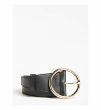 CEINTURE CUIR LOGO FRONTAL MARCIANO Noir Marciano Guess Marciano Guess
