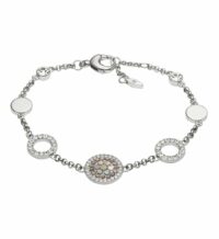 Bracelet anneaux et disques cristaux Gris Fossil Fossil