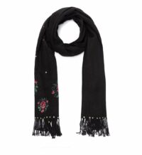 Echarpe Okapi motifs fleurs Noir Amenapih Amenapih