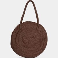 Panier rond cuir tressé Marron Dragon Dragon