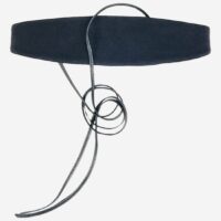 Ceinture Anael taille haute en cuir Bleu Maje Maje