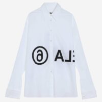 Chemise oversize logo en coton Blanc MM6 Maison Margiela MM6 Maison Margiela