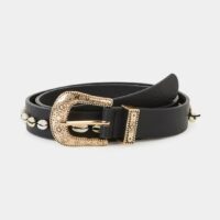 Ceinture fine Nina cauris Noir Wild Wild