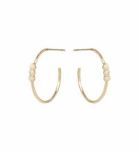 Demi-créoles Bezel Diamonds en or 14 carats Jaune Zoe chicco Zoe chicco