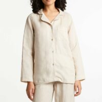 Chemise de pyjama Blin droite en lin naturel Marron Absolument Maison Absolument Maison