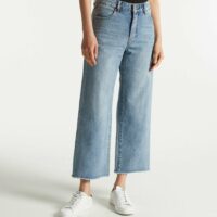 Jean Flavie crop large coton Bleu FAM FAM