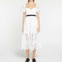 Robe longue Daisy dentelle Blanc Self Portrait Self Portrait