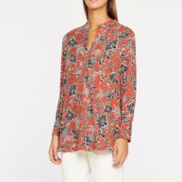 Blouse Colin ample fluide fleurie fantaisie Marron Jodhpur Jodhpur