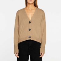 Cardigan Tahaa court droit laine et cachemire Marron Loulou Studio Loulou Studio