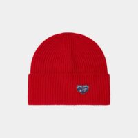 Bonnet patch coeur signature et message Rouge Maison Labiche Maison Labiche