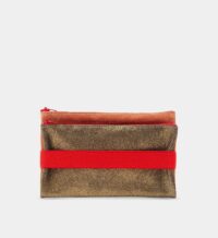 Pochette plate pliante paillettes cuir Jaune Bandit Manchot Bandit Manchot