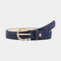 Ceinture fine perforations suède Bleu La fée maraboutée La fée maraboutée