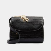 Sac besace Abag cuir effet croco Noir Amélie Pichard Amélie Pichard