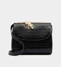 Sac besace Abag cuir effet croco Noir Amélie Pichard Amélie Pichard