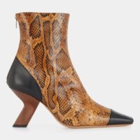 Bottines à talons V Marley 80mm cuir effet python Beige Rejina Pyo Rejina Pyo