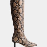 Bottes Cicely cuir effet serpent Beige Aeyde Aeyde