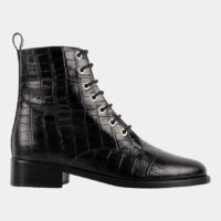 Bottines L'Exploratrice en cuir embossé Noir Bobbies Bobbies