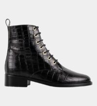 Bottines L'Exploratrice en cuir embossé Noir Bobbies Bobbies