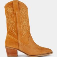 Bottes western mi-hautes Vitali à talons nubuck Beige Petite Mendigote Petite Mendigote