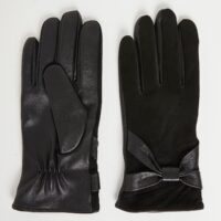 Gants bi-matières noirs femme Grain de Malice