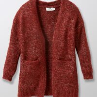 Gilet long à pans Fille bordeaux chiné CYRILLUS