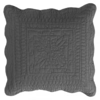 Housse de coussin boutis matelassé coton - anthracite