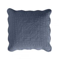 Housse de coussin boutis matelassé coton - bleu