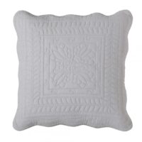 Housse de coussin boutis matelassé coton - gris clair