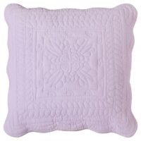 Housse de coussin boutis matelassé coton - parme