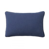 Housse de coussin gaze de coton lavée  Inséparables - Bleu Nuit