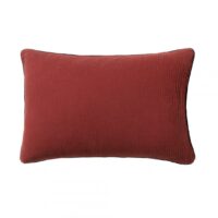 Housse de coussin gaze de coton lavée  Inséparables - Rouge Brique