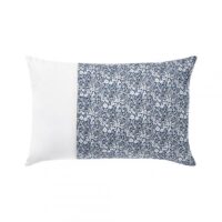 Housse de coussin percale de coton  Mille Fleurs - Bleu