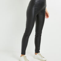 Legging en simili cuir noir femme Grain de Malice